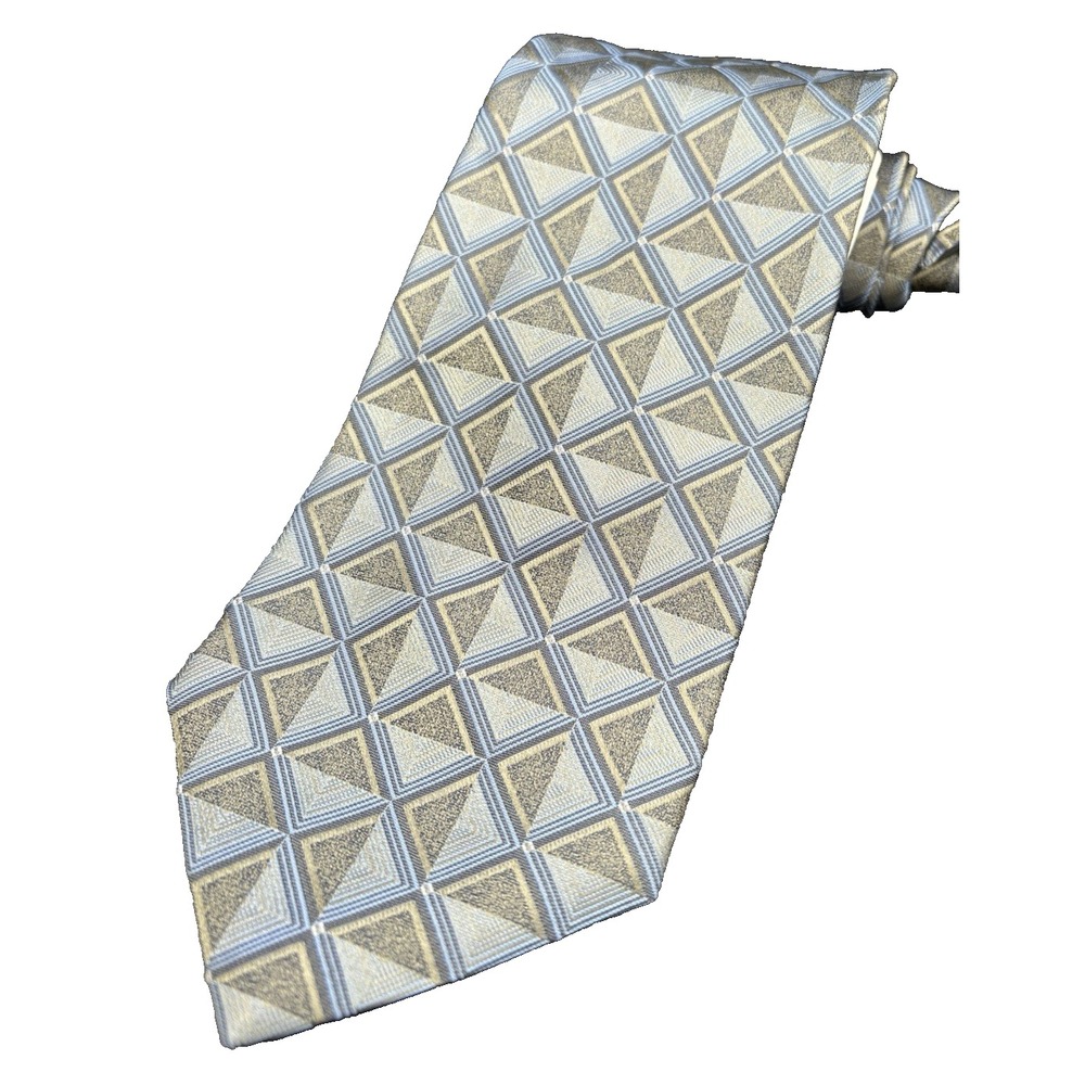 Arrow Tie Men's 100% Silk Olive Blue Diamond Geometric 4" x 60" NEW NWT